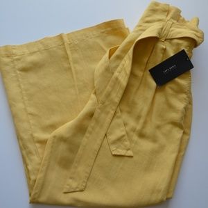 Zara Linen Culottes Pants With Belt